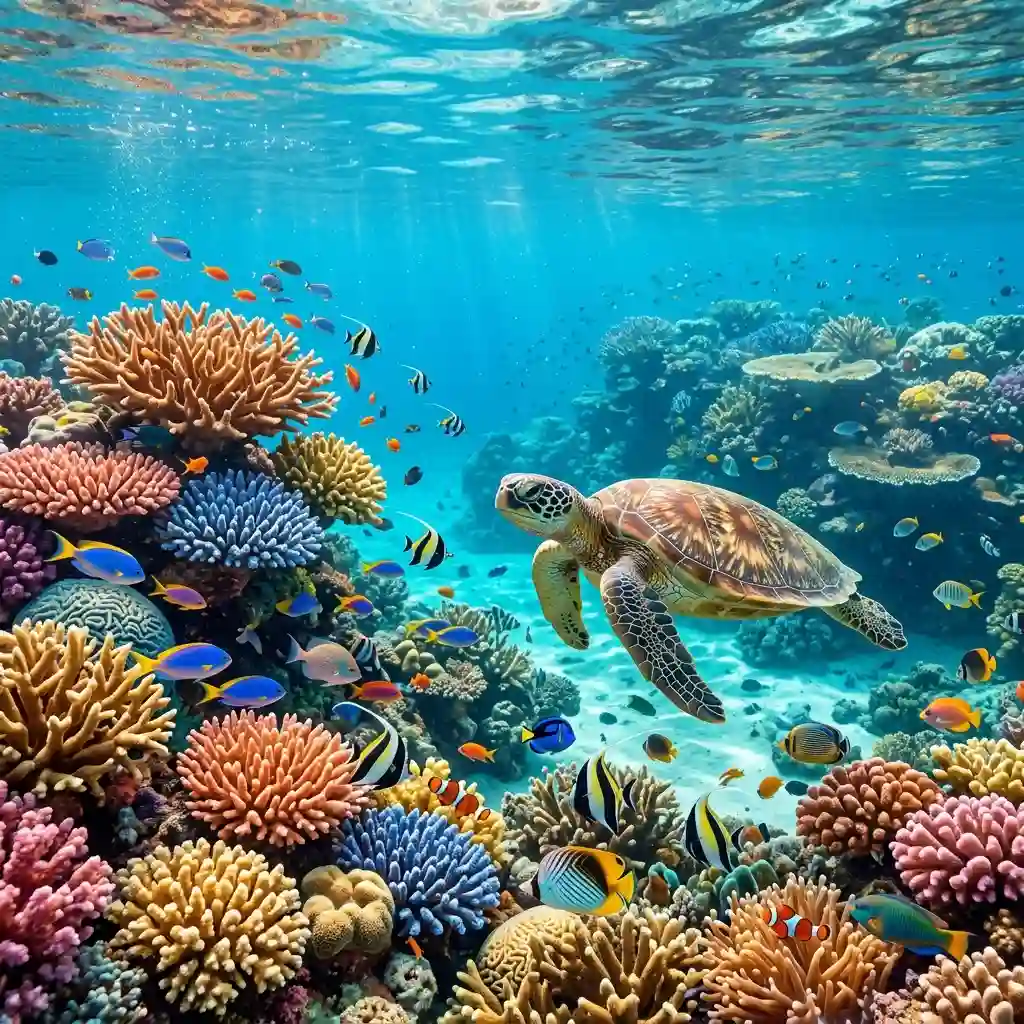Underwater coral formations of the Great Barrier Reef